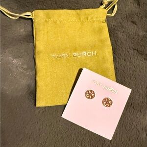 Tory Burch Gold Miller Stud Earrings (never worn)